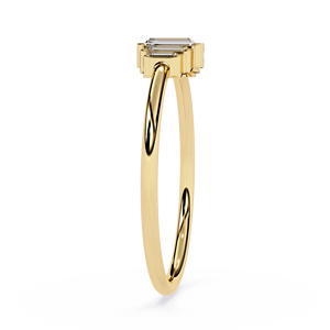Women's Minimalist 18K Pure Gold Natural Five Baguette <b>Diamond</b> <b>Ring</b> Bar Bezel Set Engagement <b>Ring</b> for Wedding <b>Rings</b> fine jewelry - Product Image 3