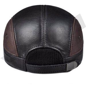 Casquette de baseball en cuir véritable de haute qualité, unisexe, bleue, réglable, imperméable, pour sports de plein air, hiver - Product Image 5