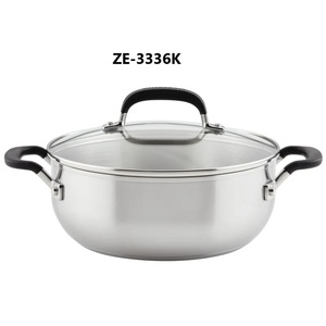 Cacerola de Acero Inoxidable de Estilo Americano de Lujo, Diseño Martillado, Apta para Cocina de Inducción, Apta para Lavavajillas, 20 cm - Product Image 4