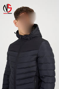 Blouson matelassé à capuche personnalisé avec logo, doublure douce, léger, coupe-vent, chaud, pour l'hiver, avec poches, pour hommes, 2026 - Product Image 4