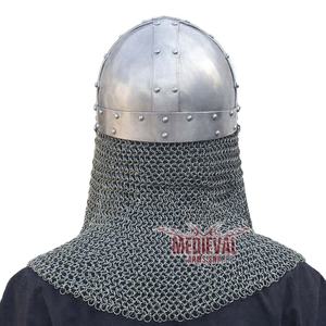 Casco Vikingo Completo Hecho a Mano con Avental de Cota de Malla de Acero Dulce, Armadura Medieval para Cosplay, Reenactamiento, Exhibición y Coleccionismo - Product Image 2