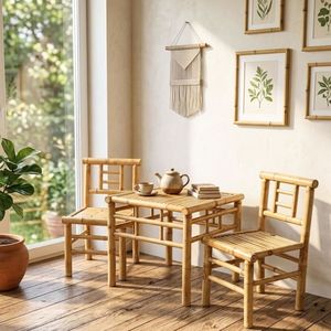 Fabricant de meubles en bambou du Vietnam – Ensemble table et chaises de bistrot naturelles faites à la main pour jardin, terrasse, café et complexe hôtelier - Product Image 3