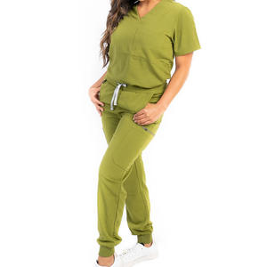 OEM Medical Scrub Pants Knitted Spandex 100% Cotton Breathable Quick-drying Unisex Hospital Workwear High Quality Customized - Product Image 4