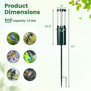 Mangiatoia per Uccelli Robusta in Metallo e PC, Design Anti-Scoiattolo a 4 Porte con Posatoi per il Birdwatching in Giardino - Product Image 5