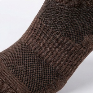 Crew <b>Socks</b> Solid Brown Knitted Polyester Spandex Hiking Breathable Autumn Adult Regular Style - Product Image 5