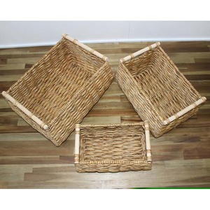 Cesta de Almacenamiento Rectangular de Hierro y Jacinto de Agua con Asas de Madera, Nuevo Diseño - Product Image 2