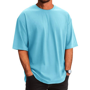 T-shirt Homme Coupe Ample Prix Usine 100% Coton Épaules Tombantes Respirant Séchage Rapide Col Rond Oversize Été - Product Image 1