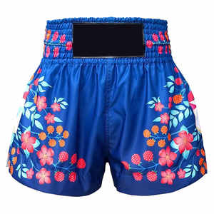 Shorts de sport en satin à imprimé floral de qualité supérieure, respirants, légers, à séchage rapide, pour la performance athlétique, shorts de Muay Thai - Product Image 1