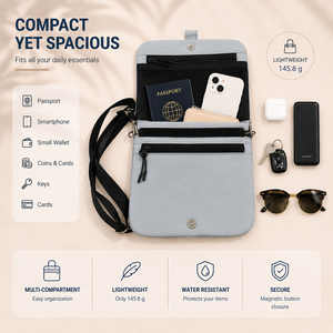 Bolso Bandolera Casual de Nailon Resistente al Agua con Cierre de Cremallera para Pasaporte |   Bolso de hombro de viaje ligero con múltiples bolsillos para uso diario - Product Image 2