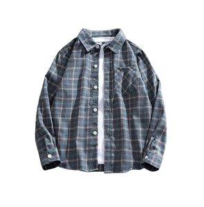 New High Quality Casual Flannel Plaid Turn-<b>down</b> Collar Full Sleeve Single Button Dress Shirts Men 100% Cotton Breathable - Product Image 1