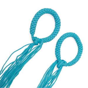Cordon torsadé métallique turquoise avec pompon, matériau de nouage écologique enduit fait main pour le bricolage et les cordons de Muay Thai - Product Image 6