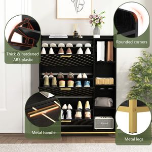 Mobiletto Portascarpe Moderno e Semplice in Metallo per Organizzazione e Stoccaggio in Casa e Soggiorno - Product Image 6