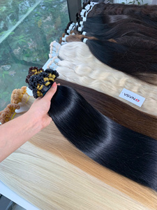 Extensions de cheveux vierges vietnamiennes de qualité supérieure en gros, 1 kg, couleur foncée à claire, lisses, pointe plate en kératine pour salons - Product Image 3