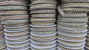 Encaje de Poliéster Metálico Colorido, Soluble en Agua, Ecológico, Personalizado, con Cuentas Bordadas, para Decoración de Zapatos, Tamaño 15mm - Product Image 5