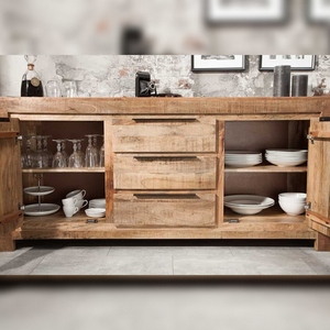 Buffet Vandana Heritage Origin IRON CRAFT 175cm en bois de manguier avec tiroirs faits à la main - Product Image 4