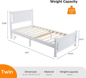 Wholesale Modern White Solid Wood <b>Twin</b> Kid's <b>Bed</b> <b>Frame</b> Minimalist Single <b>Bed</b> | Pindel Handicraft - Product Image 5