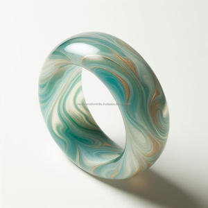 Exquisito brazalete de resina étnica para mujer, artesanía elegante con diseño elegante, Material dorado ligero para regalos - Product Image 4