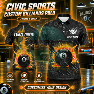 Maillot de billard personnalisable avec nom d'équipe, en tissu polyester/coton, imprimé par transfert thermique, haute qualité - Product Image 2