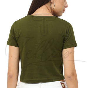 Crop tops pour femmes en coton, sexy et décontractés, avec logo personnalisé, vente en gros - Product Image 5