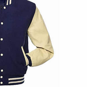 Chaqueta de Béisbol Personalizada para Hombre con Diseño de Chaqueta Universitaria y Cuello Alto, Letra Personalizada para Primavera - Product Image 3