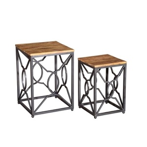 Round Shape Metal Coffee <b>Table</b> With Wooden Top Smooth Surface Ideal <b>For</b> Stylish Living Room Furniture Elegant Appearance - Product Image 1