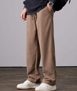 Pantalon de costume homme en coton léger, taille mi-haute, coupe droite évasée, style business décontracté, avec braguette zippée, pour l'automne - Product Image 4