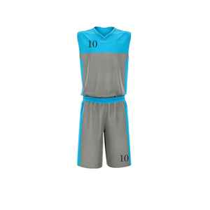 Conjunto de Camiseta de Baloncesto sin Mangas Azul para Hombre, Estampado Degradado, Uniformes de Poliéster que Absorben la Humedad, Pantalones Cortos con Cintura Elástica - Product Image 3