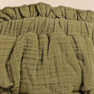 Premium Quality Organic <b>Muslin</b> Sleeveless Frill Top and Bloomer Set in Picante + Olive Premium <b>Baby</b> Clothing - Product Image 6