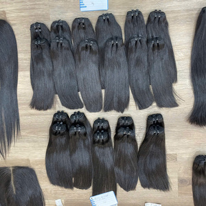 Lots de Cheveux Raides Naturels en Gros, Cheveux Humains Bruts Doublement Étirés, Pointes Épaisses, Aspect Soyeux et Naturel - Product Image 3