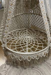 Handmade Macrame Double Hanging <b>Chair</b>: Boho Patio <b>Swing</b> - Product Image 2