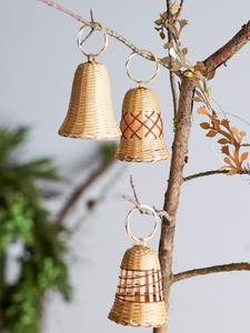 Clochettes en rotin et bambou écologiques pour décorations suspendues de sapin de Noël, ornements de Noël tissés de haute qualité fabriqués au Vietnam - Product Image 3
