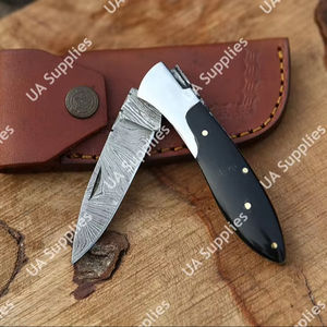 Damascus Steel Lightweight Foldable <b>Pocket</b> <b>Knife</b> Hand Stitched Wooden Handle OEM ODM Support Customizable Folding <b>EDC</b> <b>Knife</b> - Product Image 1