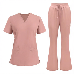 Conjunto de uniformes médicos personalizados con logo, mono de una pieza para mujer y hombre, tela de sarga con detección de agujas, poliéster/spandex, venta al por mayor - Product Image 3