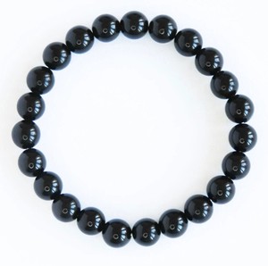 Bracelet en perles polies de style obsidienne noire naturelle, adapté à : usage quotidien, méditation et pratiques spirituelles - Product Image 3