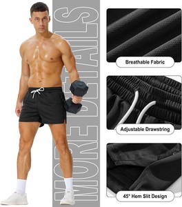 Pantalones Cortos de Salón para Hombre de Spandex/Poliéster, Ajuste Relajado, Tejido Suave, para Estar en Casa o Dormir, Cintura Elástica con Cordón, Secado Rápido - Product Image 4