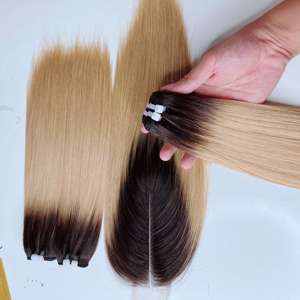 ผมต่อตรงแบบออมเบร CDYHAIRVN ผมแท้เวียดนาม สีทูโทน เงางามเป็นธรรมชาติ หนาปลายผม ดับเบิ้ลดรอน - Product Image 1