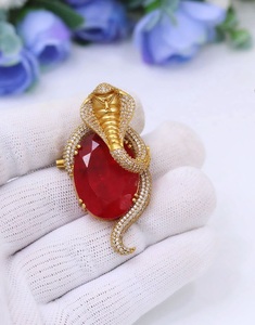 Stylish Premium Quality Brass Gold Plated Stone Look CZ Zircon Brooch For Men And Boys Wedding Wear Collection - Product Image 2