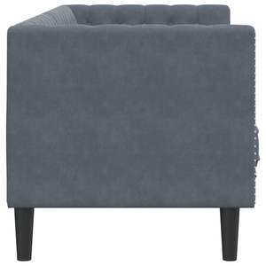 Sofá Chesterfield de 3 plazas de terciopelo gris oscuro con refuerzos para sala de estar - Product Image 5
