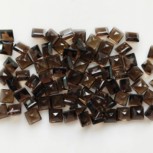Natural Smoky Quartz 6MM Square Step Cut Best Quality Loose Gemstone For Jewelry & Necklace Making - Product Image 4