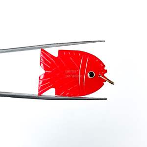 Pendentif Poisson en Cornaline AAA, Collier en Argent 925 Fait Main avec Pierre Précieuse, Breloque en Cristal de Guérison Sculptée à la Main, Bijoux de Luxe Tendance en Gros - Product Image 1