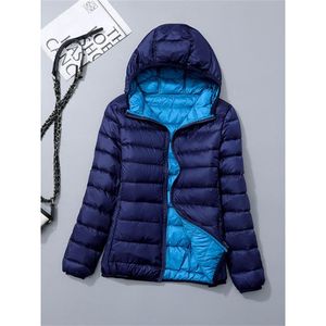 Chaquetas de invierno ligeras para mujer de 0 a 10 ℃, abrigos de plumón de pato blanco a prueba de viento con capucha de otoño 2024, Parkas acolchadas portátiles ultraligeras - Product Image 1