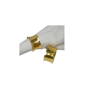 Luxury Modern Gold Textured Aluminum Durable Napkin Ring Set Eco-Friendly Decorative <b>Table</b> Accessory Weddings Bulk Customizable - Product Image 3