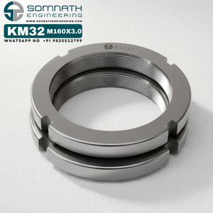 Écrou de blocage DIN 981 KM32 pour usage industriel intensif, CLASSE 4, auto-bloquant, entièrement fileté, à droite, pour roulement, diamètre du trou 158 mm - Product Image 3