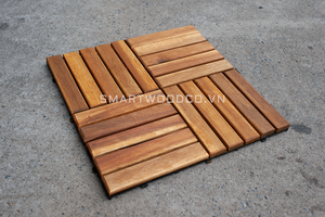 SMARTWOOD - Baldosas de Madera de Acacia Natural Antideslizantes para Exteriores, Suelo de Madera Maciza para Terraza y Piscina, Fabricante - Product Image 2