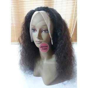 วิกผมลูกไม้แบบใสไร้กาว  ผมอินเดียหยิกแน่น  ความหนาแน่น 180% สีดำธรรมชาติ - Product Image 4