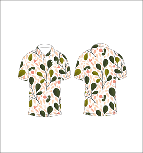 Men’s White Green Leaf Print Polo Shirt Casual Short Sleeve Summer Fashion Golf T Shirt - Product Image 3