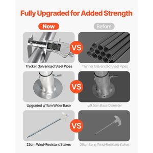 Capanno da Giardino 3x4,5 m, Tenda Portatile per Stoccaggio con 2 Porte Avvolgibili e Prese d'Aria, Tettoia Impermeabile Resistente - Product Image 4