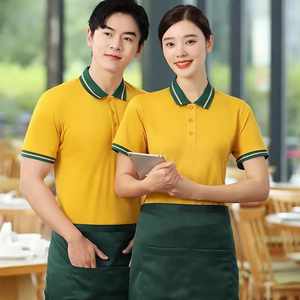 Uniforme de Polo para Personal Empleados Camareros Ropa de Trabajo Camiseta Uniforme Laboral Logotipo Bordado Restaurante Bar Camiseta Polo - Product Image 6