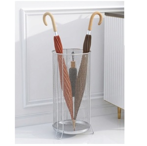 Paragüero de Metal Blanco de Diseño Clásico, Soporte para Paraguas de Hierro para Decoración del Hogar, Diseño de Corona, Organizador de Bastones para Interiores - Product Image 6