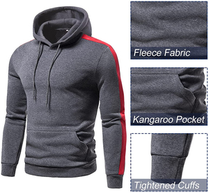 Sudadera con Capucha y Pantalones Cargo 2 en 1 de Alta Calidad ARTIZ INTERNATIONAL para Hombre, Estilo Urbano, Estampado Sólido, Felpa Gruesa, 100% Algodón, para Invierno - Product Image 6